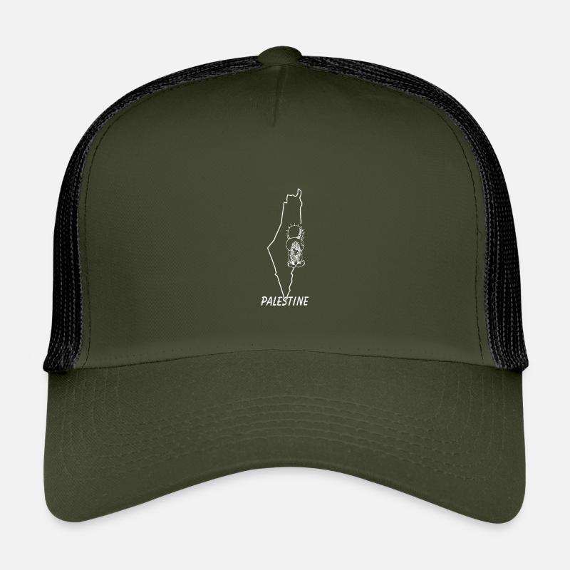 Handala Palestine - Kinder Trucker-Cap - Olive/Schwarz