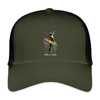 Balletttänzerin mit Tutu - Kinder Trucker-Cap - Olive/Schwarz - Vorne