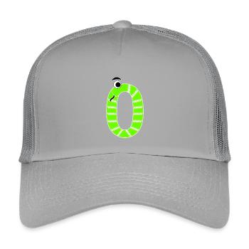 Number Zero 0 Children's Birthday Snake - Kids’ Trucker Cap - light grey - Front