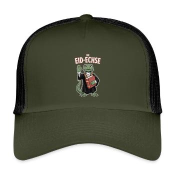 Lézard de serment : motif de justice reptile drôle - Casquette trucker enfant - olive/noir - Devant