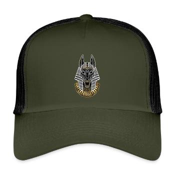 Egyptian Anubis Mask Gold and White Divine Totem - Kids’ Trucker Cap - olive/black - Front