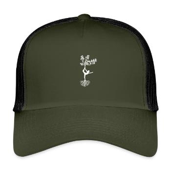 Yoga - Casquette trucker enfant - olive/noir - Devant