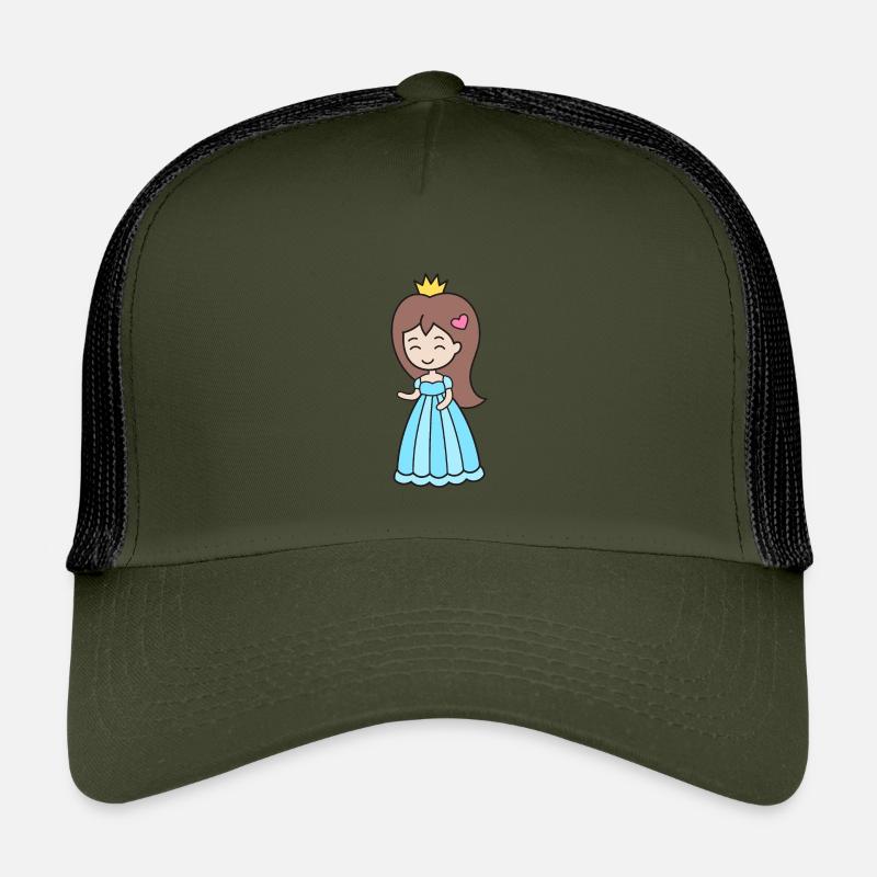 Prinzessin - Kinder Trucker-Cap - Olive/Schwarz