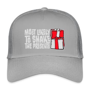 Most Likely to Shake the Presents Weihnachten Spaß - Kinder Trucker-Cap - Hellgrau - Vorne