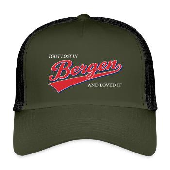 Je me suis perdu à Bergen et j’ai adoré - Voyage en Norvège - Casquette trucker enfant - olive/noir - Devant