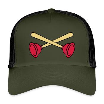 Pömpel crossed - Kinder Trucker-Cap - Olive/Schwarz - Vorne