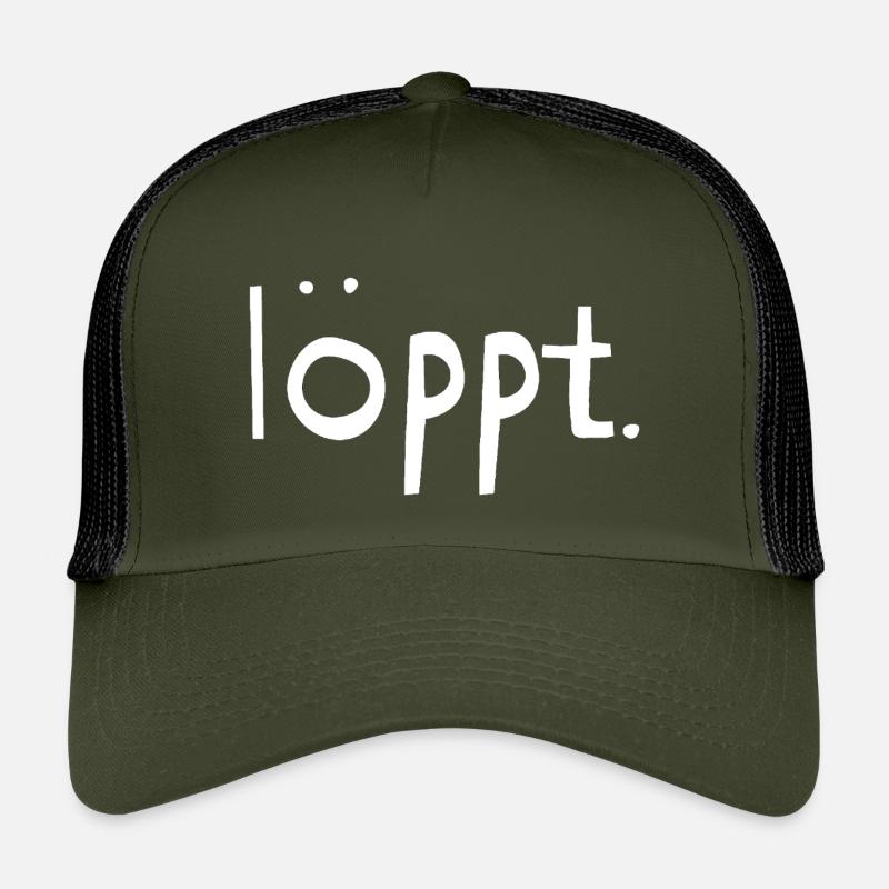 Loeppt-blanc - Casquette trucker enfant - olive/noir