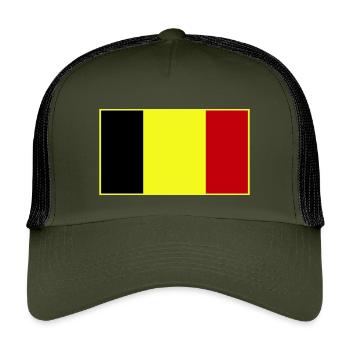 Anpassbare dreifarbige Flagge - Kinder Trucker-Cap - Olive/Schwarz - Vorne