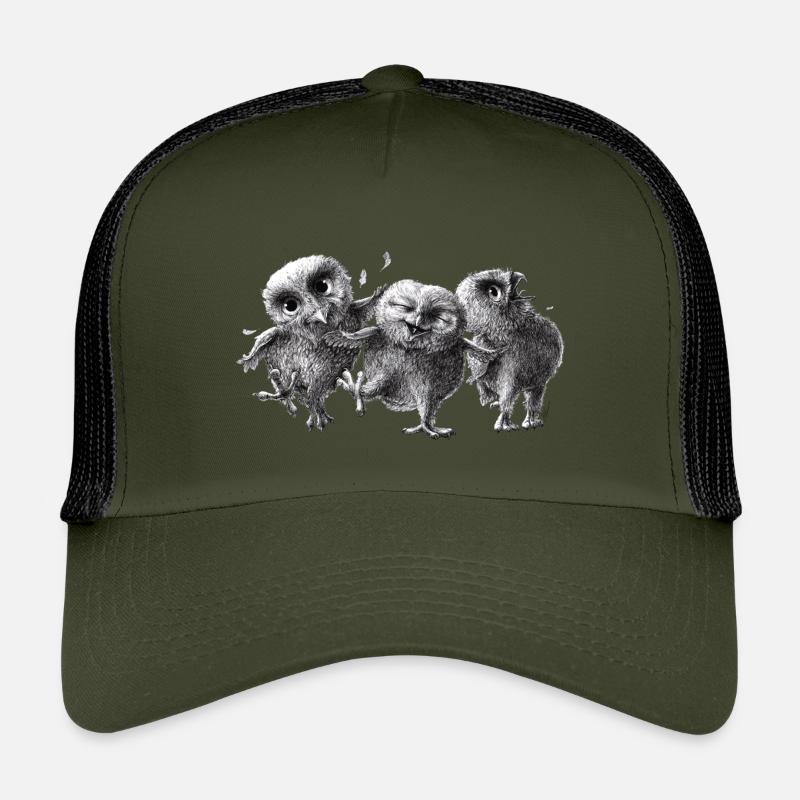 drei glückliche eulen - Kinder Trucker-Cap - Olive/Schwarz