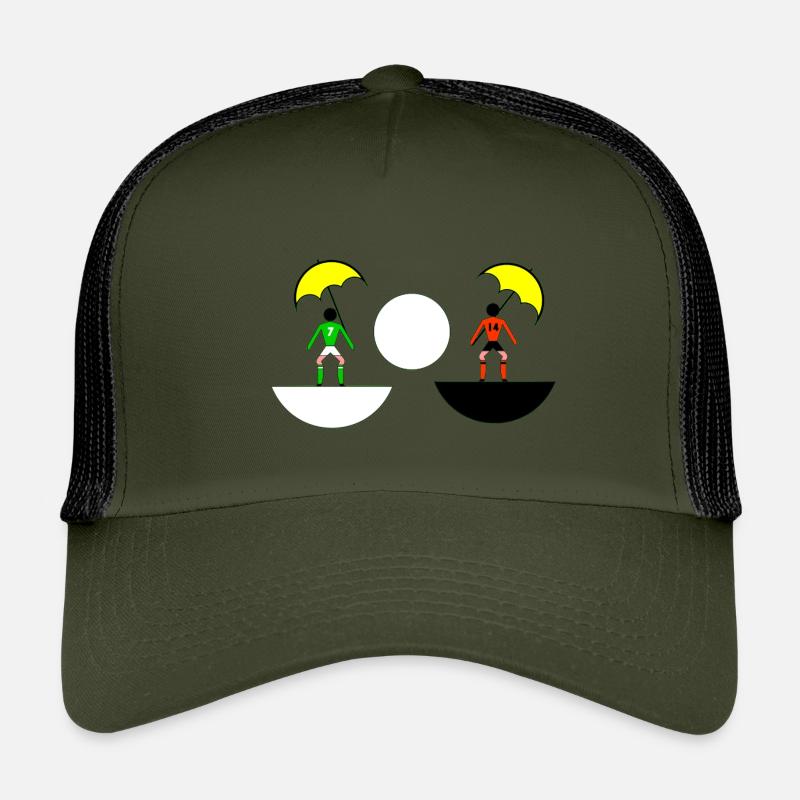 Neon-Regenschirm-Duell in geteilten Hälften - Kinder Trucker-Cap - Olive/Schwarz