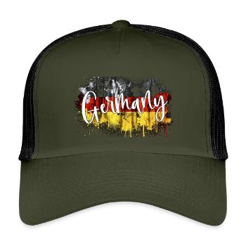 Germany Flag Black, Red Gold National Pride - Kids’ Trucker Cap - olive/black - Front
