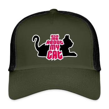 Demandez-moi pour mon chat Chat Amour des animaux Animaux - Casquette trucker enfant - olive/noir - Devant
