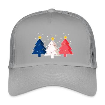 Joyeux Noël Christmas trees France flag - Kids’ Trucker Cap - light grey - Front
