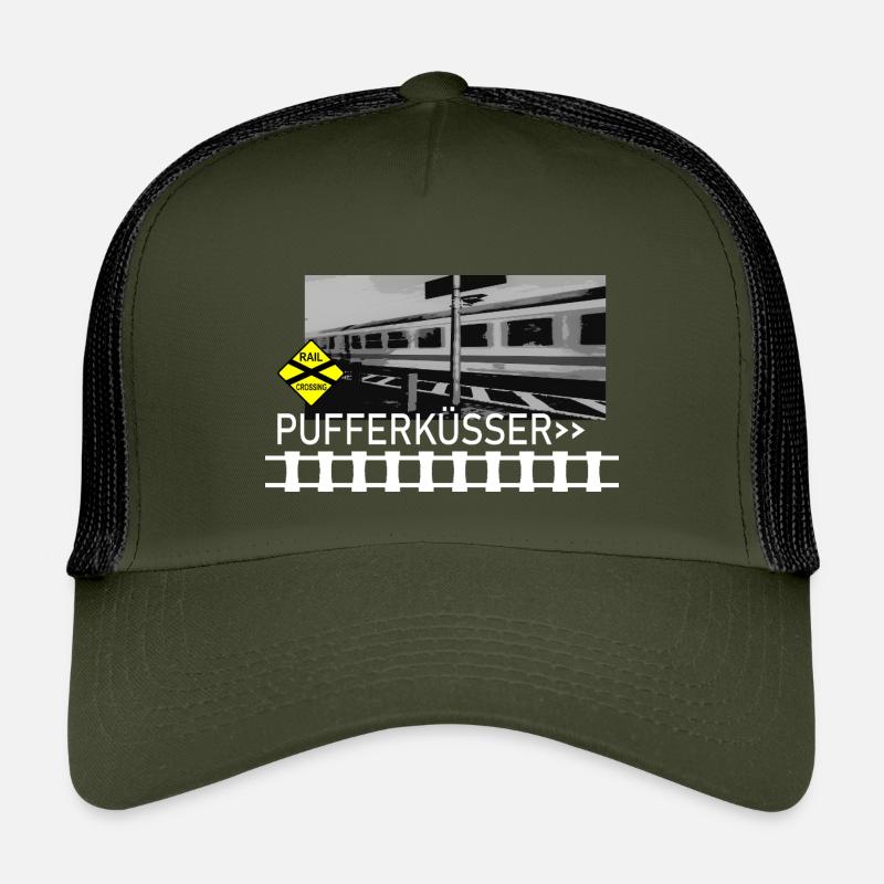 PUFFERKÜSSER - Kinder Trucker-Cap - Olive/Schwarz