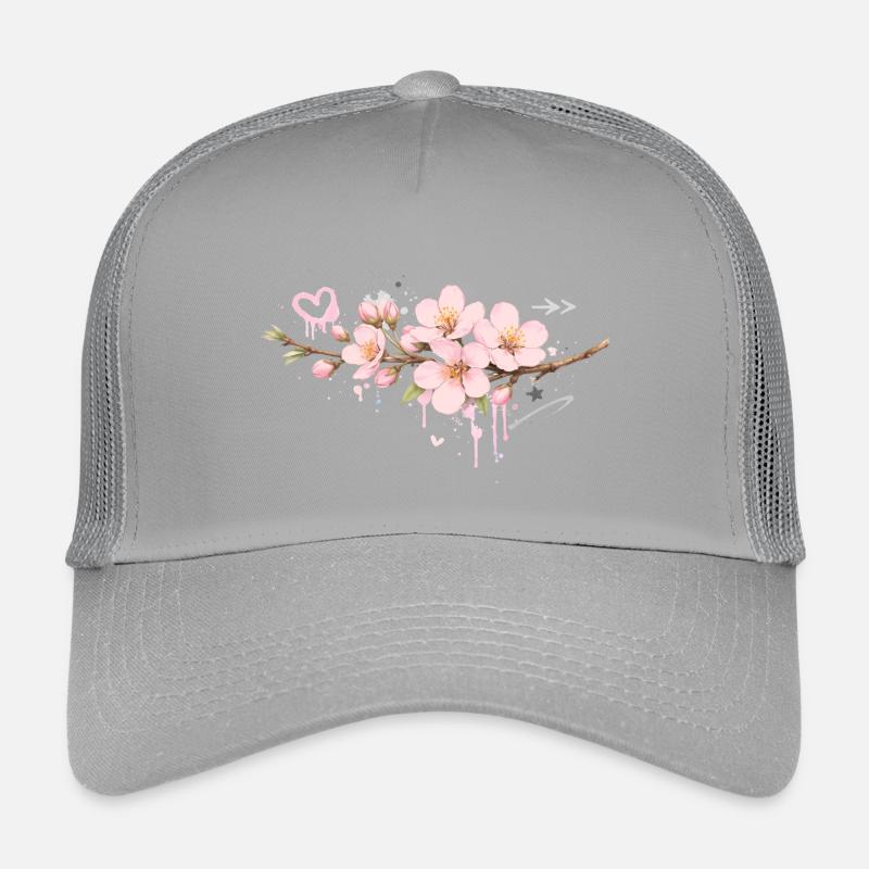 Branche de cerisier en fleurs de style graffiti Casquette trucker enfant