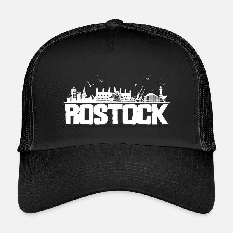 Rostock - Skyline - Kinder Trucker-Cap - Schwarz/Schwarz