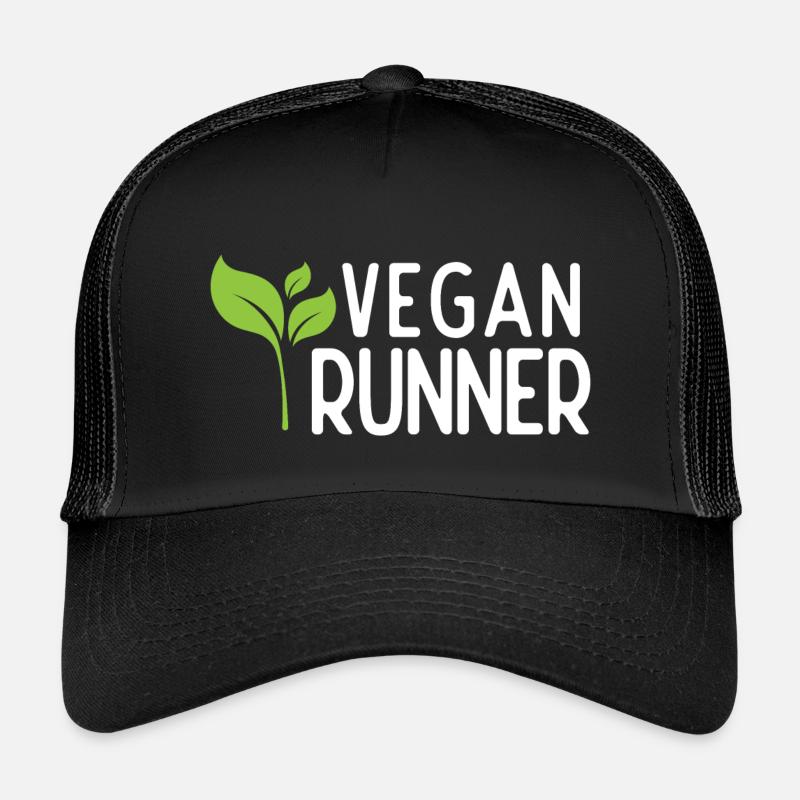 Veganer Läufer - Kinder Trucker-Cap - Schwarz/Schwarz