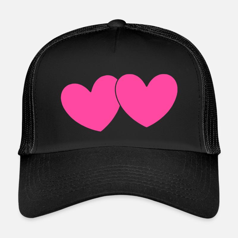 Herz rosa Herz pink Geschenk Valentinstag - Kinder Trucker-Cap - Schwarz/Schwarz