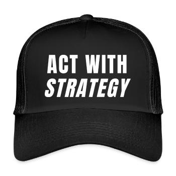 Act With Strategy Success Mindset Power Growth - Kids’ Trucker Cap - black/black - Front