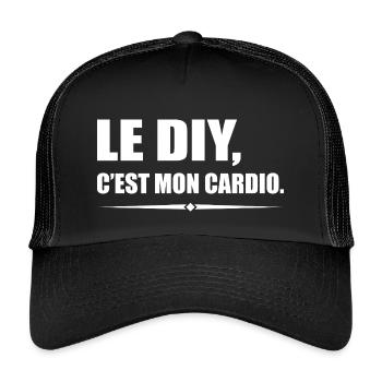 Le DIY c’est mon cardio version bricoleur - Casquette trucker enfant - noir/noir - Devant