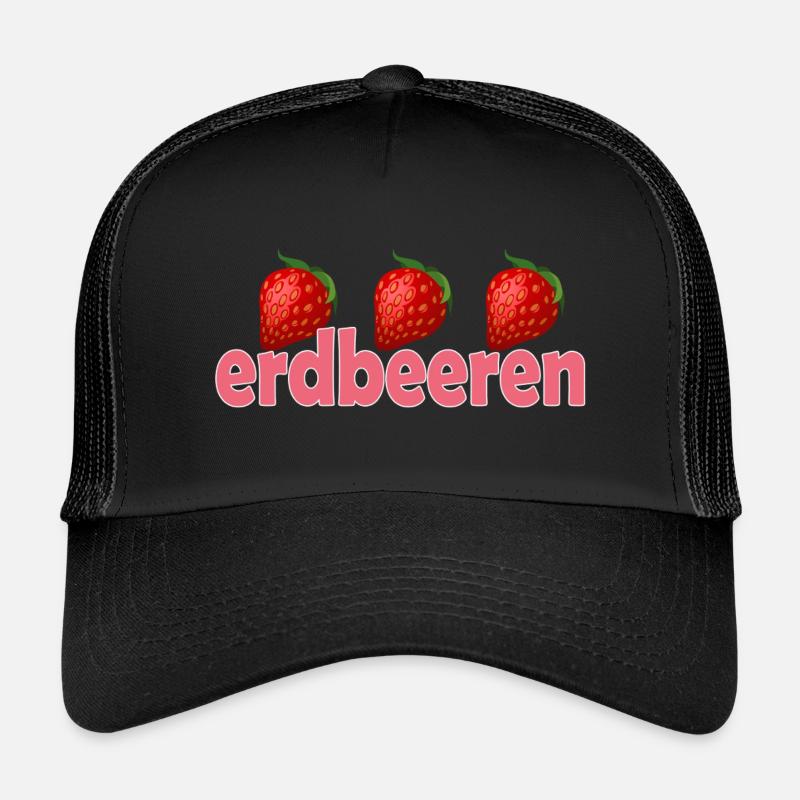 ERDBEEREN - Kinder Trucker-Cap - Schwarz/Schwarz