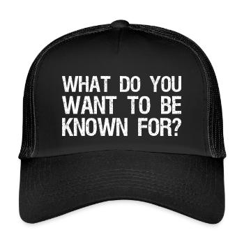 Wofür willst du bekannt sein - Kinder Trucker-Cap - Schwarz/Schwarz - Vorne