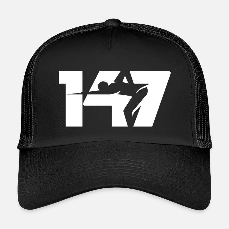 147 Snooker-Ikone (Weiß) - Kinder Trucker-Cap - Schwarz/Schwarz