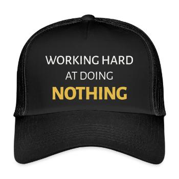 Travailler dur pour ne rien faire - Casquette trucker enfant - noir/noir - Devant