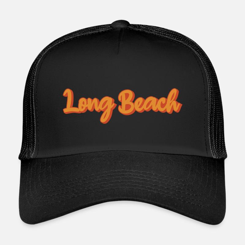 Long Beach Retro Font in Orange Kids’ Trucker Cap