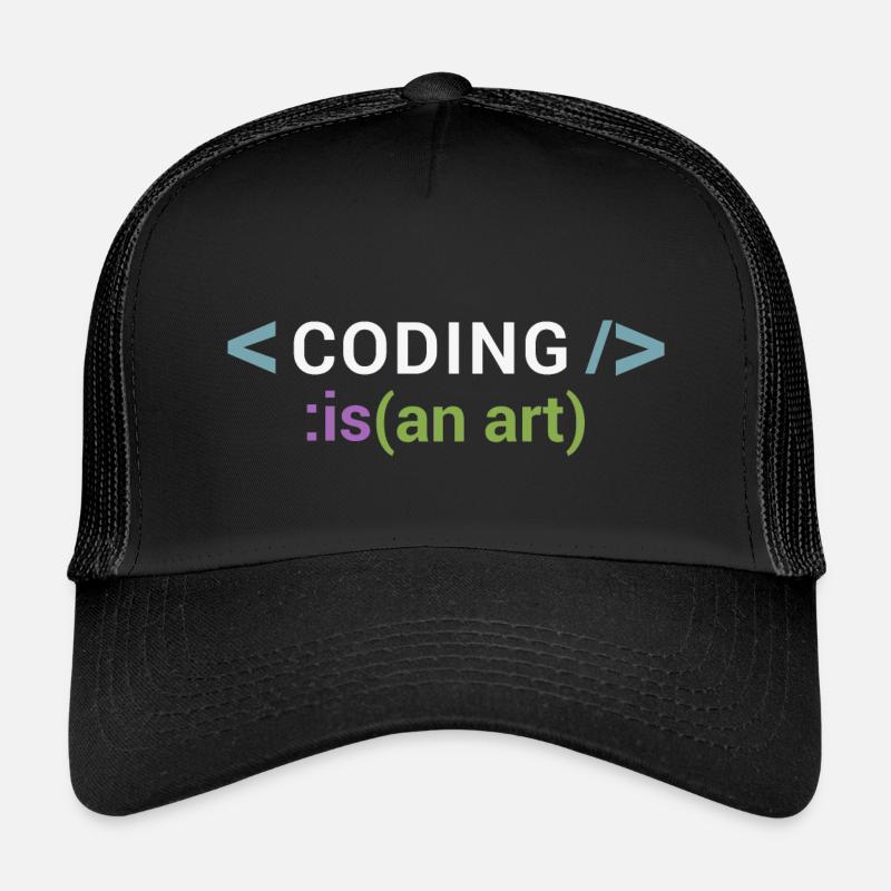 Coder est un art - Casquette trucker enfant - noir/noir