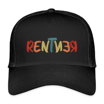 Rentner - Kinder Trucker-Cap - Schwarz/Schwarz - Vorne
