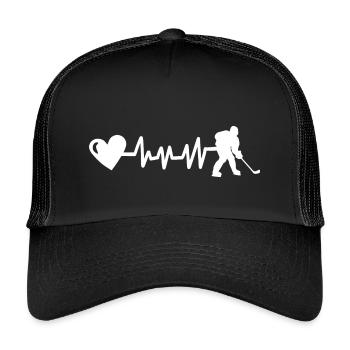 Eishockey Eishockeyspieler - Kinder Trucker-Cap - Schwarz/Schwarz - Vorne