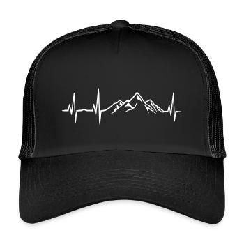 Berg Herzschlag Medizinische Illustration - Kinder Trucker-Cap - Schwarz/Schwarz - Vorne
