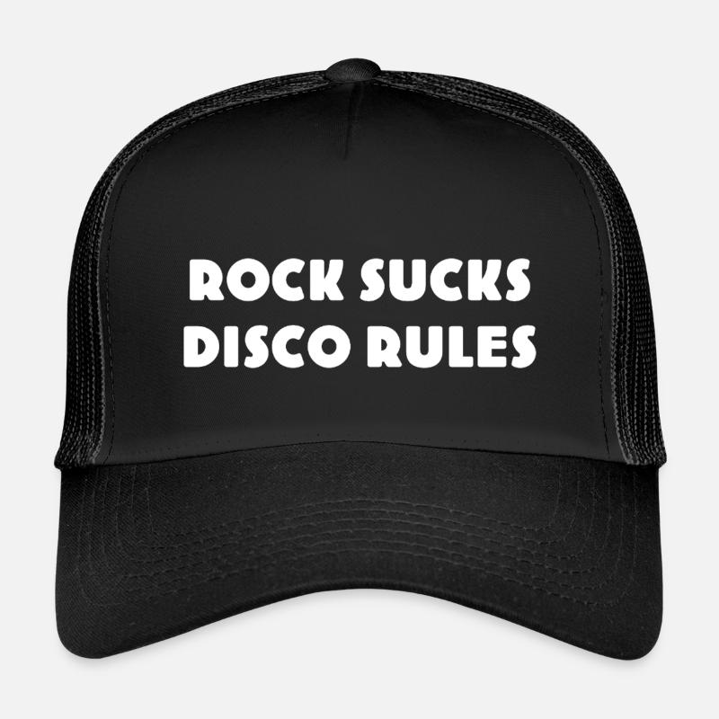 ROCK-SUCKS-DISCO-RULES - Retro Rock vs. Disco - Kids’ Trucker Cap - black/black