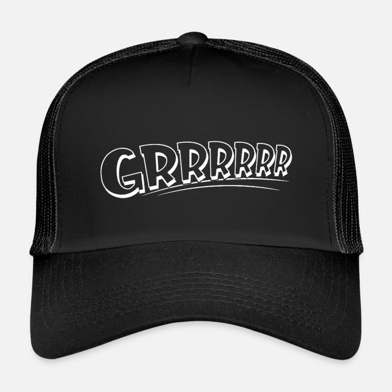 GRRRR Comic Growl Typo - Kinder Trucker-Cap - Schwarz/Schwarz