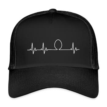 Hühner Fans -  Hahn - Gockel - Küken - Ei - Kinder Trucker-Cap - Schwarz/Schwarz - Vorne