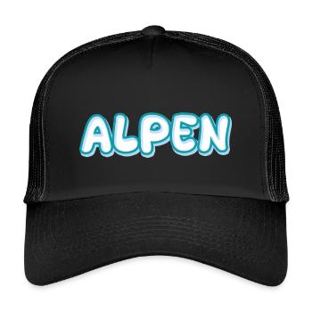 Alpen als Berg - Kinder Trucker-Cap - Schwarz/Schwarz - Vorne