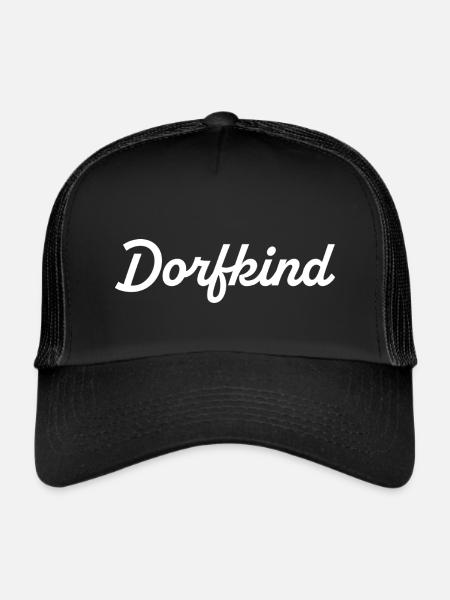 Dorfkind Statement - Kinder Trucker-Cap - Schwarz/Schwarz