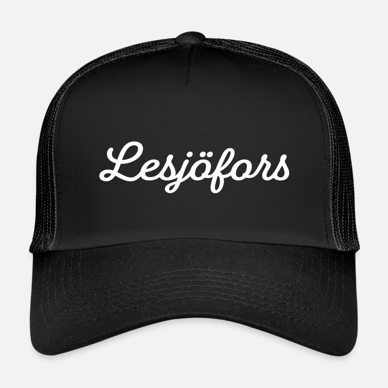 Lesjöfors weiß - Kinder Trucker-Cap - Schwarz/Schwarz