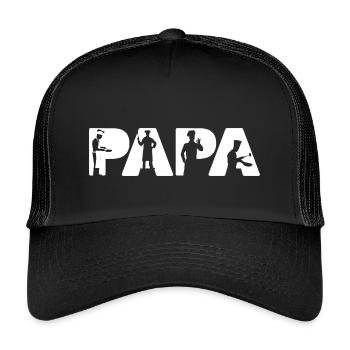 Papa Chef Cuisine King Chef Chef Design - Casquette trucker enfant - noir/noir - Devant