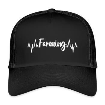 Mon cœur bat pour l’agriculture - Casquette trucker enfant - noir/noir - Devant