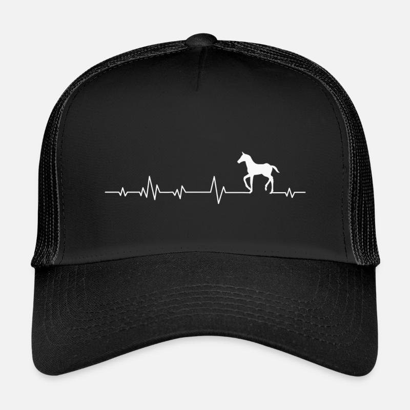 Pferd Pferde - Kinder Trucker-Cap - Schwarz/Schwarz