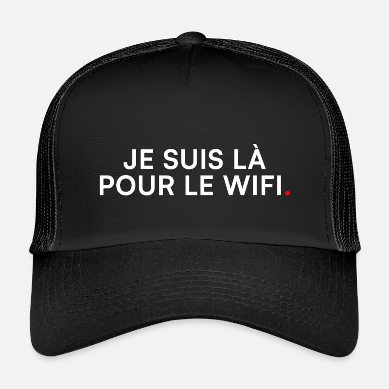 Ich bin hier wegen WLAN – Geek-Humor - Kinder Trucker-Cap - Schwarz/Schwarz