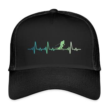 skiing ski battement de coeur skier  - Casquette trucker enfant - noir/noir - Devant