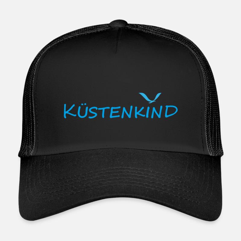 KÜSTENKIND - Kinder Trucker-Cap - Schwarz/Schwarz