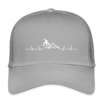 Grimpeur Heartbeat Scène de montagne - Casquette trucker enfant - gris clair - Devant