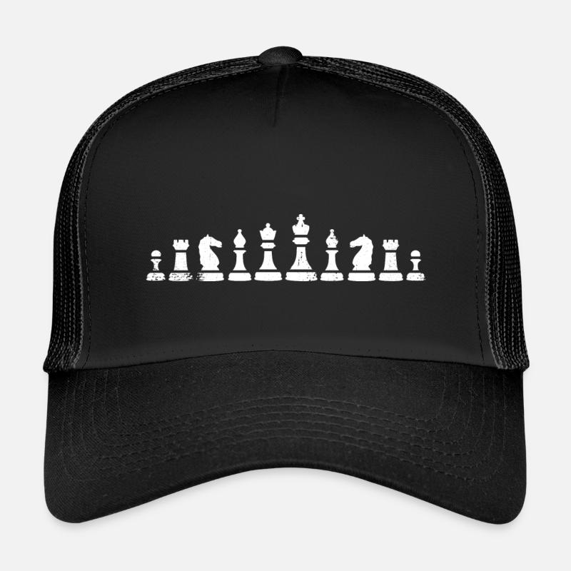 Schachfiguren - Kinder Trucker-Cap - Schwarz/Schwarz