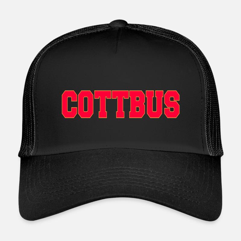 Cottbus Blockschrift Rot Gelb Kinder Trucker-Cap