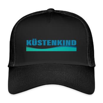COASTAL CHILD - Kids’ Trucker Cap - black/black - Front