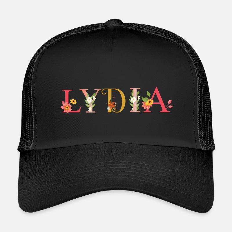 LYDIA Name mit Blumen geschmückt Kinder Trucker-Cap